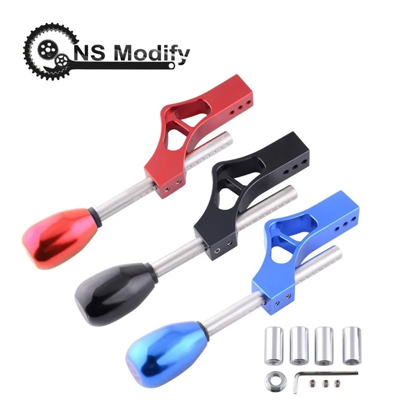 

NS Modify M10*1.5 Adjustable Single Bend Car Short Shifter Extender With Gear Shift Knob Head For Honda Civic Integra D Series