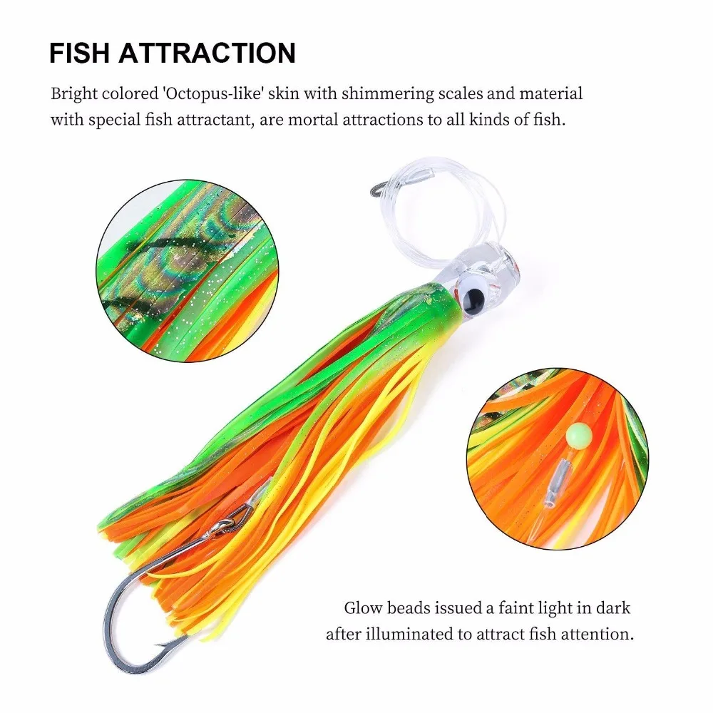 6/" 6PCS SET SALTWATER TROLLING LURES FOR BIG GAME WAHOO TUNA MARLIN