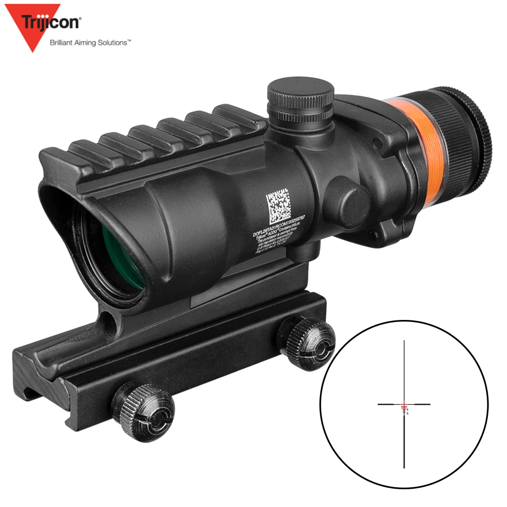 Охотничий Прицел ACOG 4X32 Rail оптика красный зеленый Dot Cross IlluminatedGlass Etched сетка тактический оптический прицел