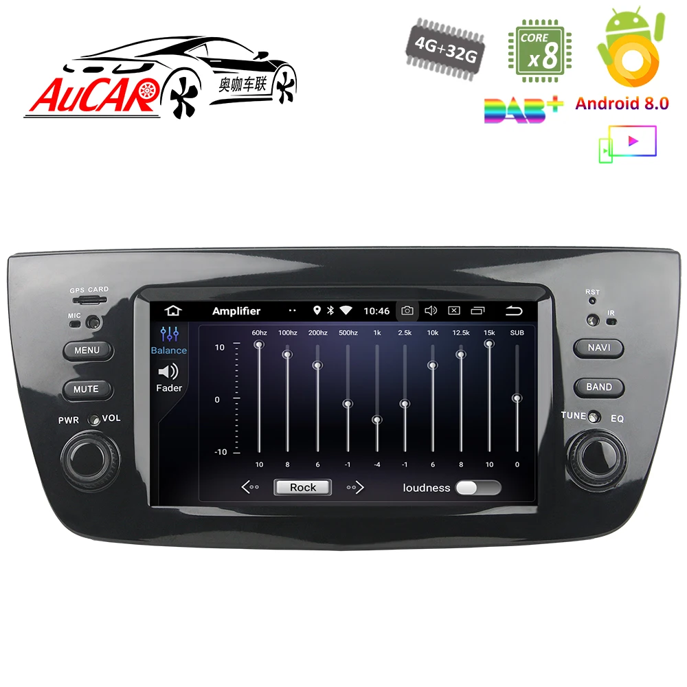 Sale Android 8.0 Car DVD Player for Fiat Doblo 2010 - 2014 Car GPS Multimedia System HD Bluetooth Radio WIFI FM AM RDS 4G AUX 1 Din 3