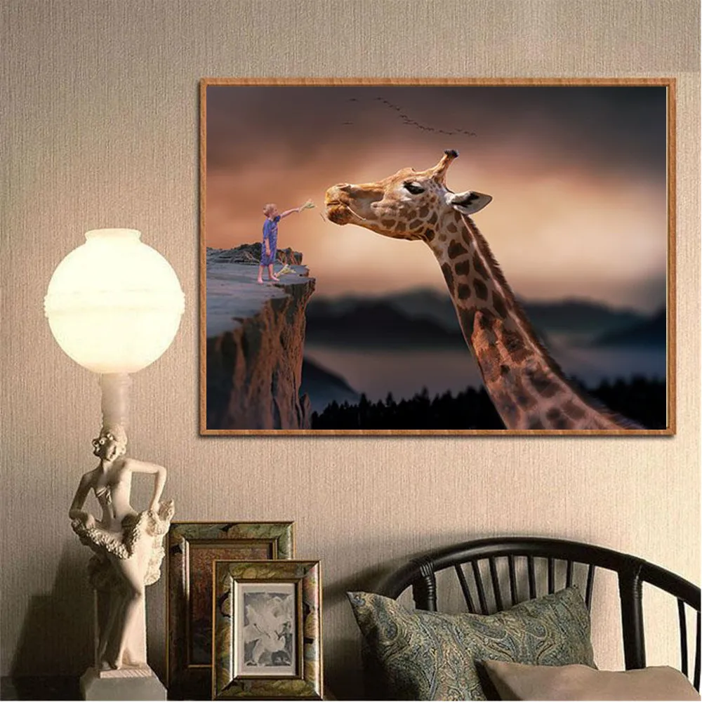 Giraffe Rhinestone Painting Crystal Home Decoration DIY 5D Diamond Cross Stitch Pattern Embroidery DropShipping | Дом и сад