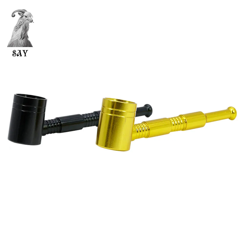 SY New 95MM Aluminum Alloy Metal Hammer Shaped Pipe Portable Detachable Weed Tobacco Pipe Filter