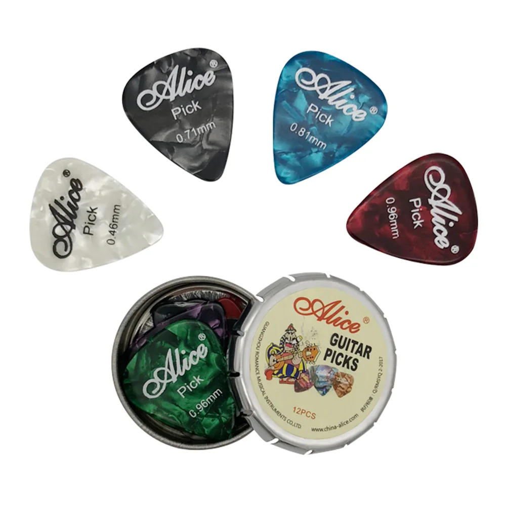 12 Guitar Picks + 1 Metal Box Alice Accessories Acoustic Electric Mediator Guitarra Violao Plectrum 12 Guitar Picks + 1 Metal Box Alice Accessories Acoustic Electric Mediator Guitarra Violao Plectrum