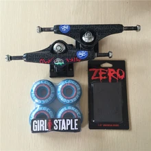 2016 Free Shipping Skateboard Parts Royal Aluminum 5.25″ Skate Trucks And Girl Skate Wheels Plus Zero Riser Pad Gift
