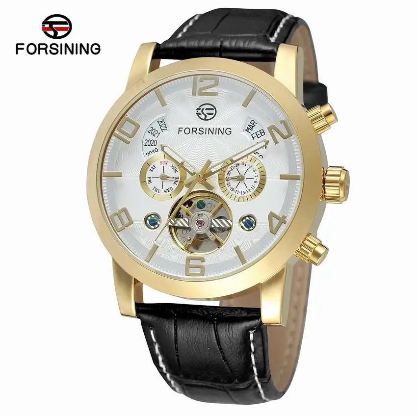 

Forsining Tourbillion Luxury Casual Design Mens Watch Mechanical Automatic Self-Wind Wrist Watches + Gift Box