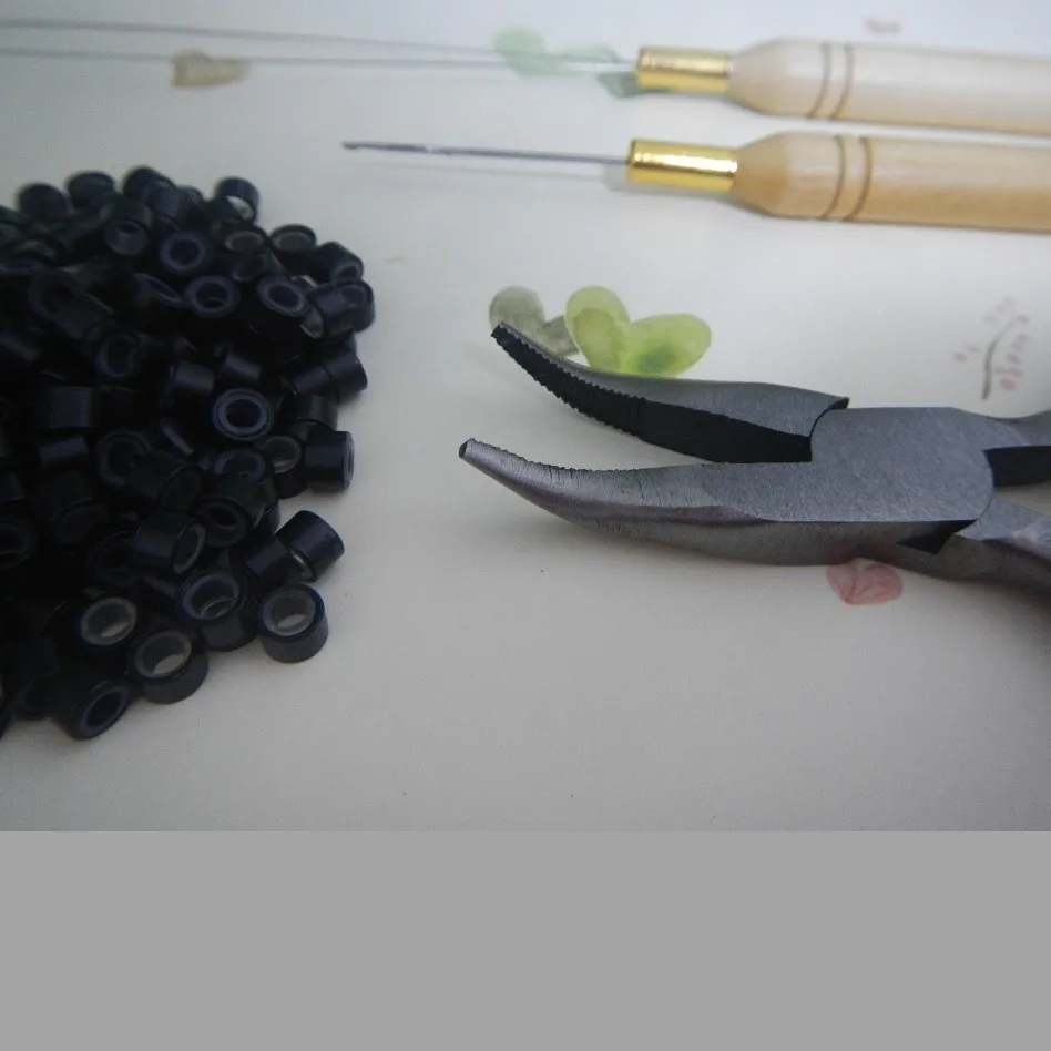 

Feather Hair Extension Pliers tool kit for micro beads loop hook tools