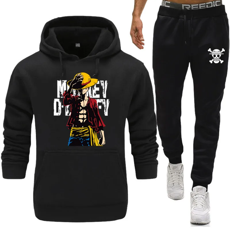 

One Piece Men Two Pieces Set New Fashion Hooded Sweatshirts Sportswear Men Tracksuit Hoodie Autumn Men Clothes Hoodies+Pants Set