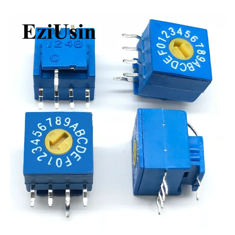 

0-9 10 Rotary Coding Knob Switch DIP 5pins 8421C 4:1 PCB Switching 5p 0-F 16 0-7 8 0mm Shake 5.08mm pitch