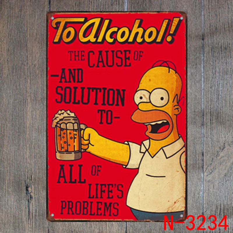 Carteles de pintura de hierro de Metal Retro de la vendimia de la firma del cartel de la placa del Bar del Pub del Club de la pared de la vendimia de la decoración del hogar 20*30 cm