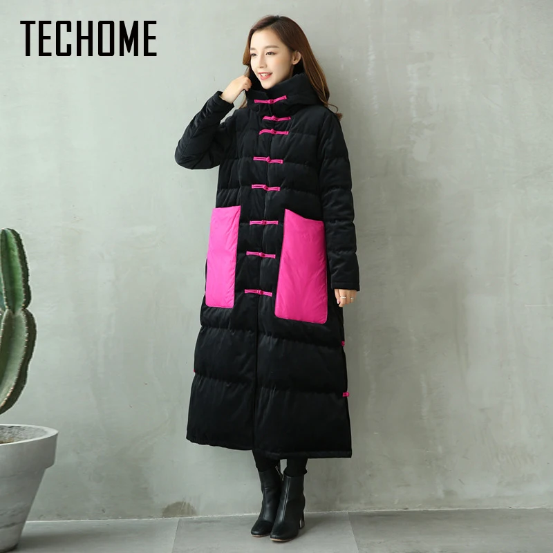 2017 New Winter Fashion Winter Long Down Jacket Women Hooded Thick Down Parka Winter Coat Women down jackets doudoune femme XL