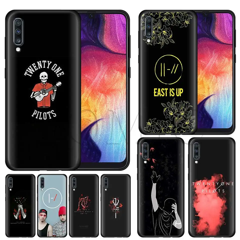 

Rock band Twenty One Pilots Silicone Soft Case for Samsung Galaxy A50 A40 A70 A30 A20 A80 A6 A7 A8 Plus A9 2018 Black Case Coque