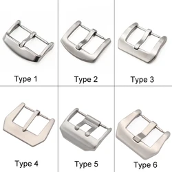 18 20 22 23 24mm Metal Buckle Watch Strap Band Wholesale Solid Stainless Steel Silver Black Brushed Watchbands Clasp Accessories