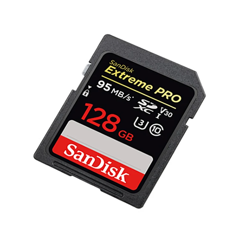 Карта памяти SanDisk Extreme Pro SDXC SD карты 128 GB 170 МБ/с. читать 90 МБ/с. записи C10 U3 V30 UHS-I 4 K для Камера (SDSDXXY-128G-ZN4IN)