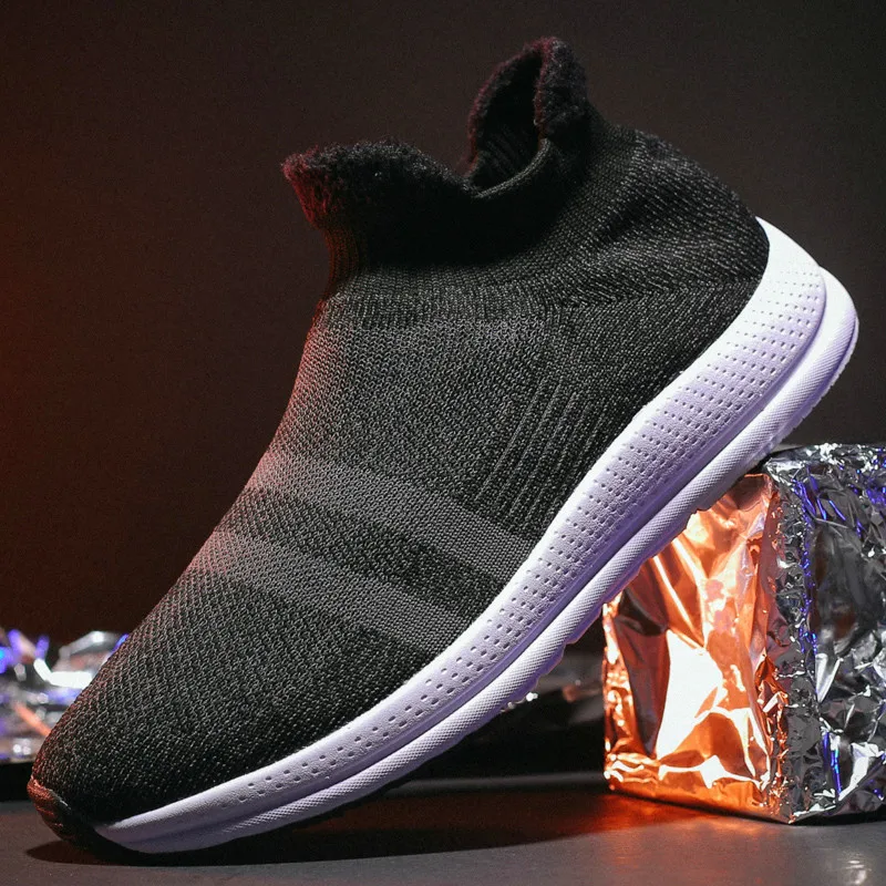 

Men Casual Shoes Flyknit Light Breathable Loafers Comfortable Fashion Sneakers Man Flats Shoes 45 Zapatillas Hombre Walking Flat