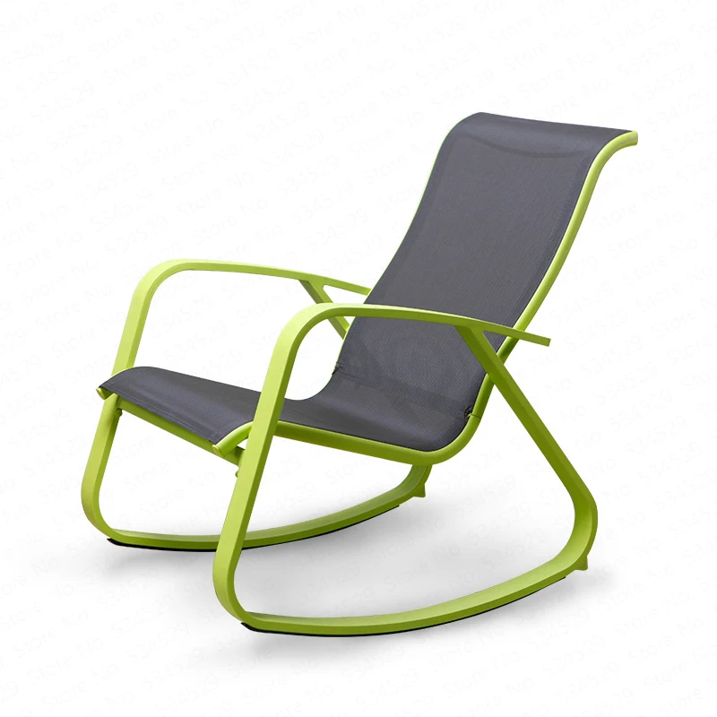 Lightweight Balcony Lounge Chair Rocking Chair Alloy Leisure Lying Bed