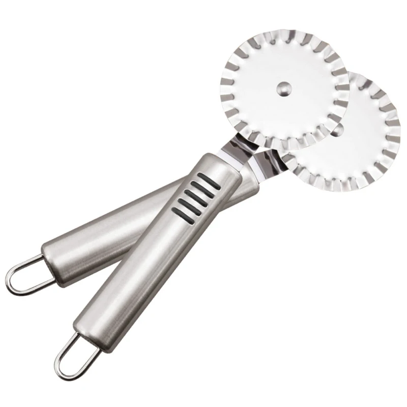 EZLIFE Stainless Steel Pizza Cutter Pizza Knife & Wheels Handheld Cake Pizza Stone Roller Knife Kitchen Gadgets 19.5*6cm GF465