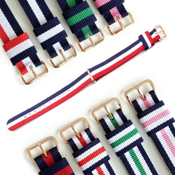 

neway Watchband for dw Nylon Watch Band 18mm 20mm Rose Gold Bracelet Buckle Band for daniel wellington watch Strap men women