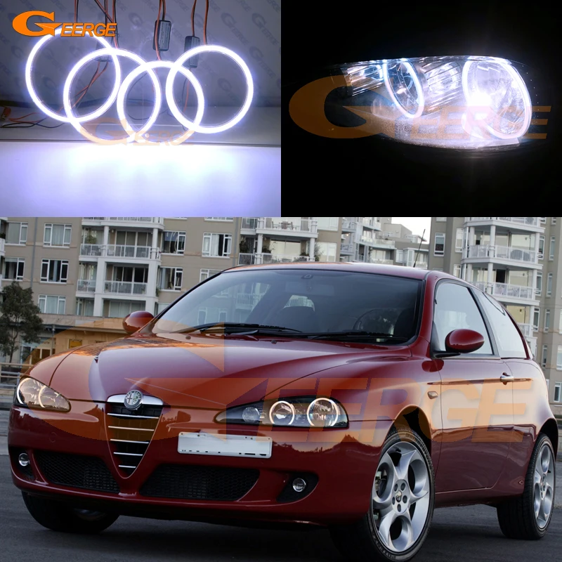 Для Alfa Romeo 147 2005 2006 2007 2008 2009 2010 фара Ультра яркое освещение COB LED Angel Eyes Kit Halo кольца