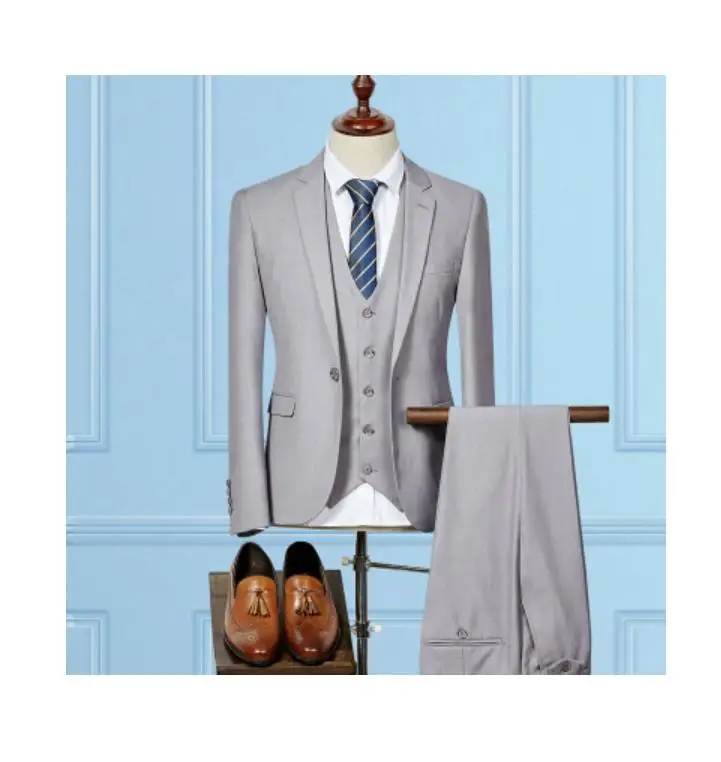 (Куртка + жилет брюки для девочек) 2019 Высокое качество для мужчин костюмы Модные Slim Fit бизнес Свадебный костюм
