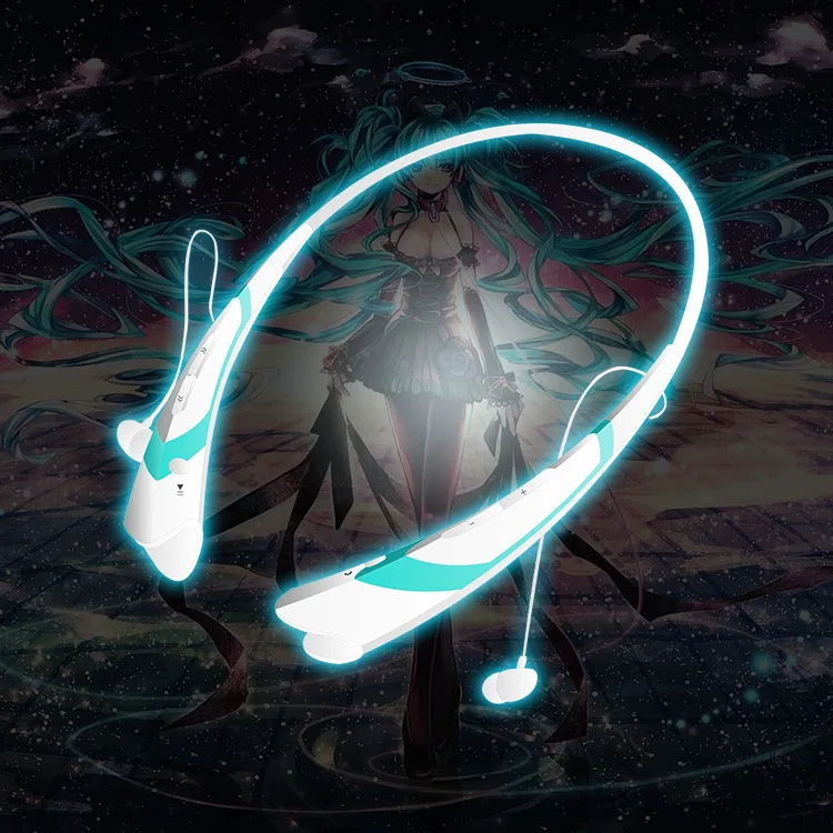 Беспроводные наушники MLLSE Hatsune Miku 2 светодиодный Bluetooth спортивные с надписью King glory