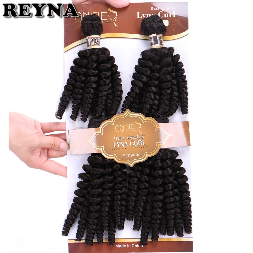 

18-20 Inch 4 pcs/lot Funmi Black Color Synthetic Hair Extensions Curly bundles Heat Resistant Synthetic Hair Weave for women