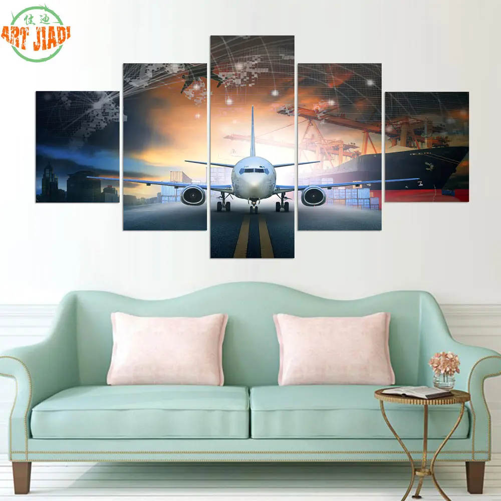 

New 3-4-5 Piece/set Canvas Art AIR PLANE PREPARING TO TAKE OFF Canvas Paintings Decorations For Home Wall Art Prints Canvas B330
