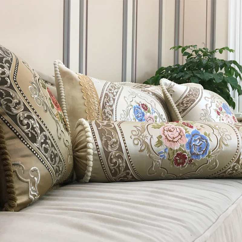 CURCYA роскошный жаккардовый цветочный чехол для подушки ретро Европейский королевский элегантный номер декоративная подушка для дивана Чехлы