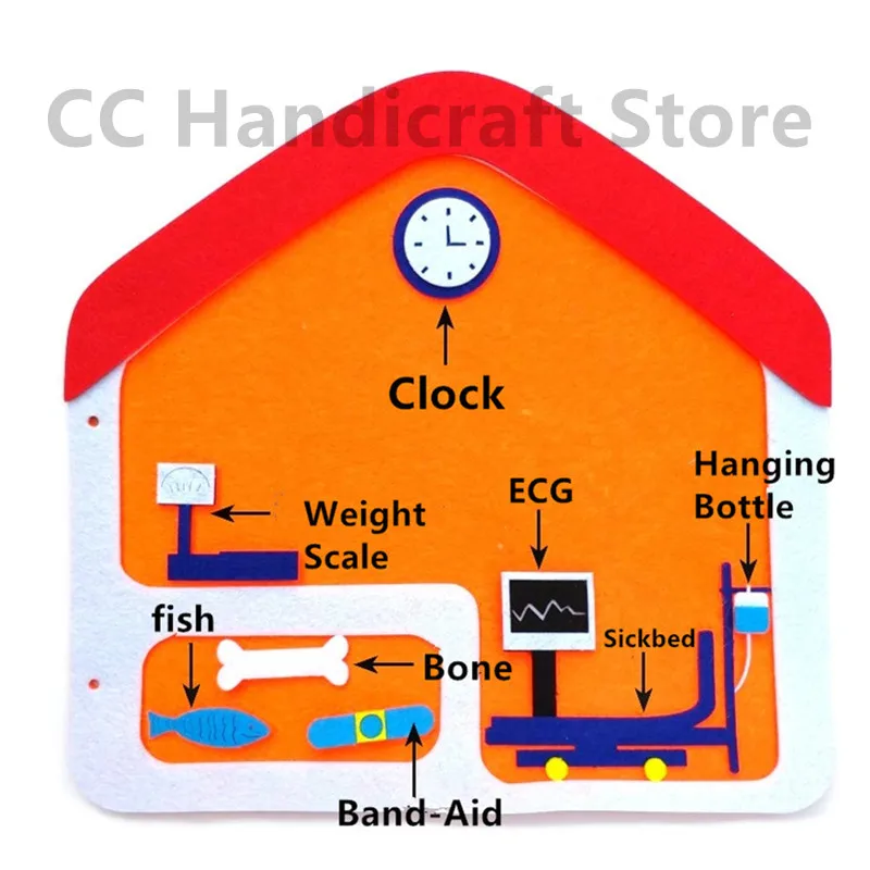 DIY ремесла для детей домашнее животное больница картина книга Монтессори ребенка раннее образование книга мама швейная Тихая книга детская игрушка Войлок набор подарок