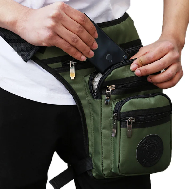 Najtaniej Mężczyźni płótno Nylon saszetka na nogę dla mężczyzn piterek pas Hip Drop Messenger ramię podróży Trekking motocykl szturmowy saszetki na pas