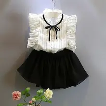 2pcs Toddler Kids Baby Girls Outfits T Shirt Tops+Shorts Skirt Dress Clothes Set 2-7Years