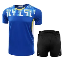 Комплект для бадминтона, теннисные майки мужские/женские, одежда для тенниса, одежда для настольного тенниса, Спортивная рубашка+ шорты 5052