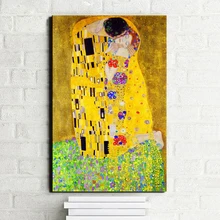 Известная фигура живопись, Густава Климта поцелуй картины на холсте Печать на холсте, настенная художественная картина для гостиной украшение дома
