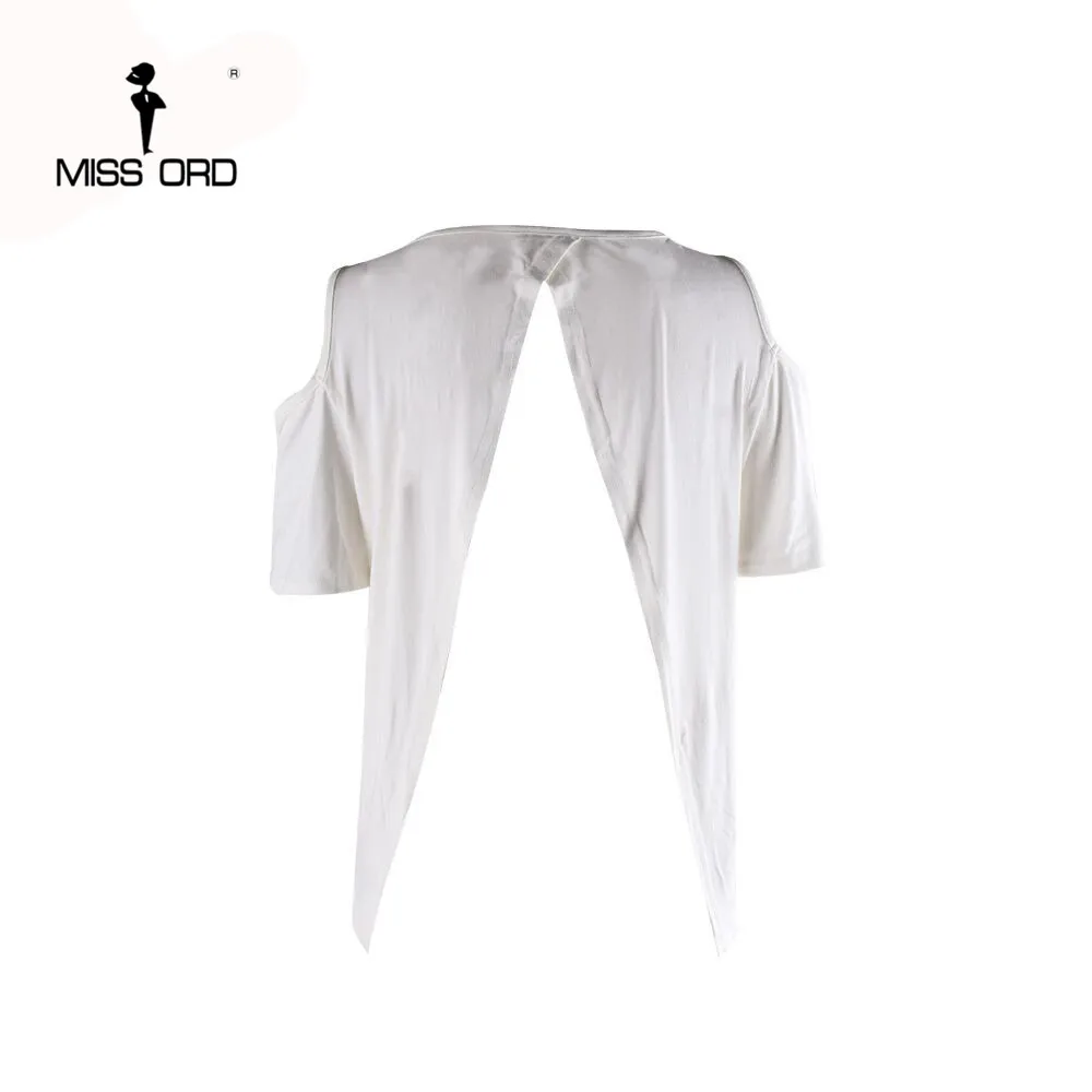

Free Shipping Missord 2017 Sexy Short sleeve round neck halter split Tops FT7003