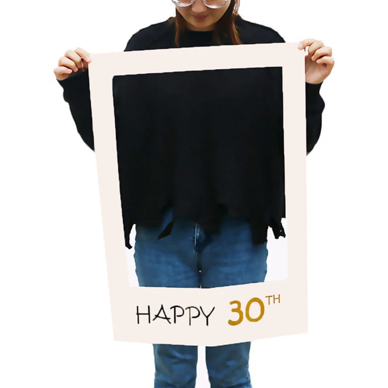 

Party Paper Frame Camer Props Happy Birthday Photography Background Decoration Happy 1st/16th/18th/21st/30th/40th/50th/60th