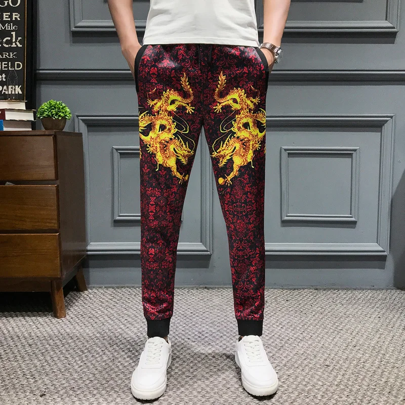 Loldeal Men High Quality Joggers Pants Casual Harem Pants Design Dragon Printing Casual Hip Hop Trousers Loldeal Men High Quality Joggers Pants Casual Harem Pants Design Dragon Printing Casual Hip Hop Trousers