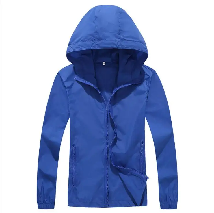 S-7XL куртки лето-осень модные однотонные куртки с капюшоном, нормкор куртка на молнии повседневные пальто размера плюс верхняя одежда Love Jackets Гидромайки - Цвет: 1813 blue