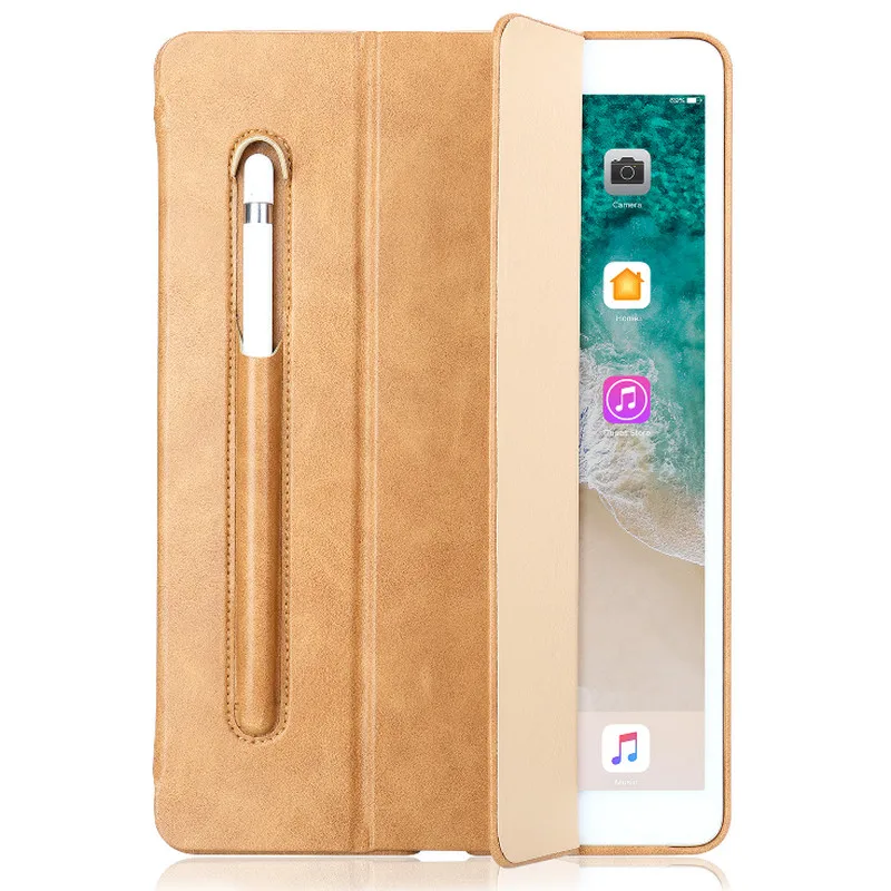 Jisoncase кожаный чехол для iPad Pro 10,5 дюймов с подставкой слот для карандаша роскошный противоударный чехол для планшета для iPad Pro 10,5" - Цвет: Brown