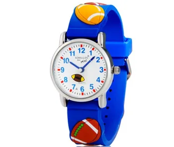 

Little Boys Children Wrist Kids Watches,Cartoon Character Rugby 3D Soccer Band Waterproof