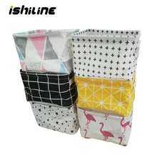 Настольный ящик для хранения с милым принтом, водонепроницаемый органайзер, хлопок, лен, корзина для хранения мелочей, шкаф, нижнее белье, сумка для хранения