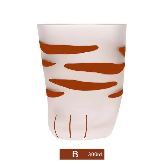 Горячая Кошачий коготь в форме чашки из матового стекла кружка для молока С Рисунком Тигра кофейная чашка подарок LSK99