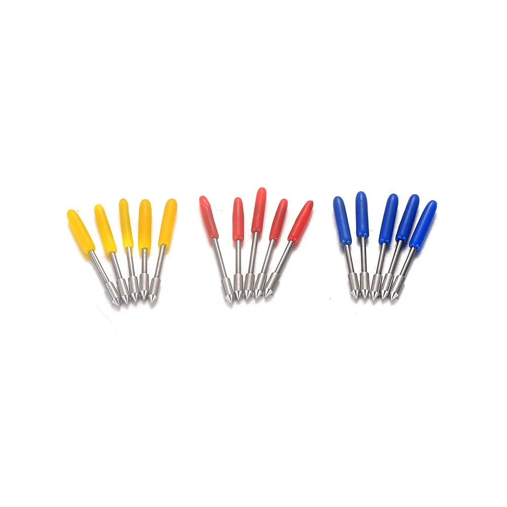 

High Quality 5Pcs Yellow Red Blue 30/45/60 Degrees Blades Tungsten Steel Lettering Knife Cutter For Graphtec Vinyl Cutter Knife