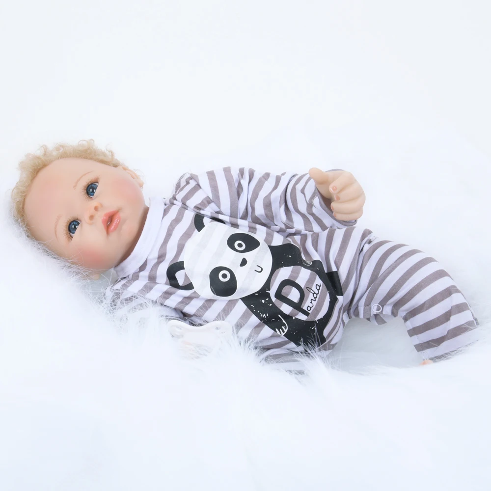 22 &quot55 см кудрявый мохер Очаровательная Кукла Reborn Baby Реалистичная ткань тело