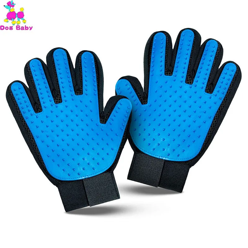 Glove For Dog Cat Grooming Pet Dog Hair Deshedding Brush Comb Glove For Pet Dog Finger Cleaning Massage Glove Brush