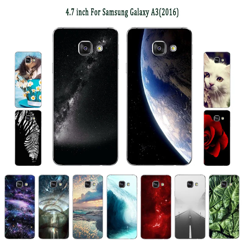 Чехол для Samsung Galaxy A3 2016 A310F A3100 мягкий силиконовый чехол из ТПУ чехлы с рисунком в
