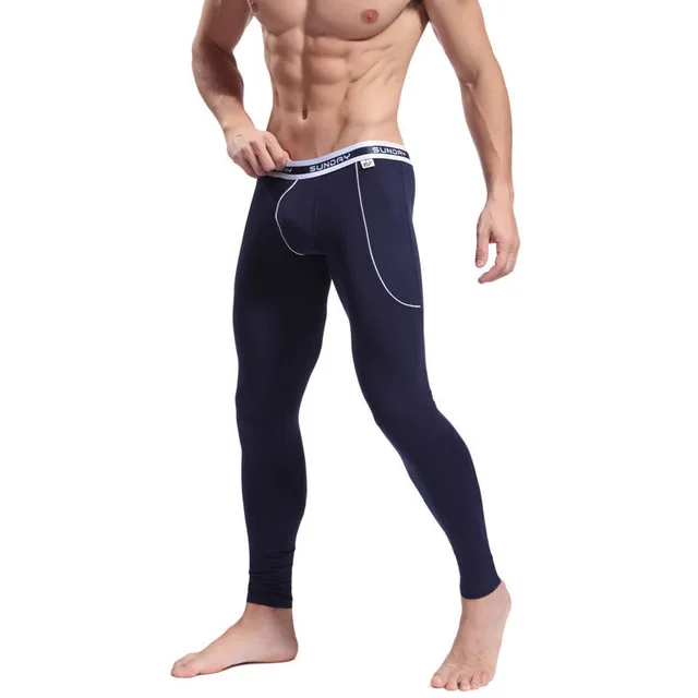 WJ Men Long Johns Mens Underwear bamboo fiber U Convex Pouch Long John