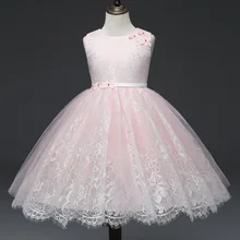 Новинка; детское свадебное платье с цветочным узором для девочек; роскошное Кружевное платье-пачка; платье принцессы на крестины; платья для первого причастия