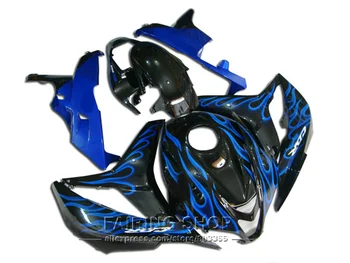 

Black painted fairing Kit For Honda CBR600RR 2007 08 (blue flame ) cbr 600rr 07 2008 Customize free Fairings LL22