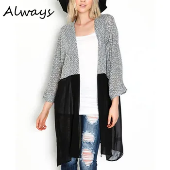Long Cardigan Women Sweater Chic Lady Winter Knitted Cardigans Tops Plus Size Casual Women Knitted Sweaters