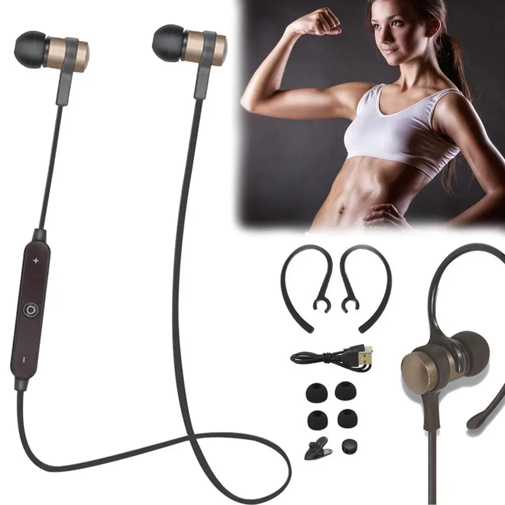 Портативные беспроводные Bluetooth наушники с ушным крючком музыкальные