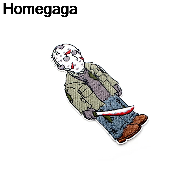 10 шт./лот, Homegaga Friday, 13th, аппликационные заплатки сделай сам, железные на обуви, джинсовая рубашка, одежда, наклейки, вышитые значки D2091